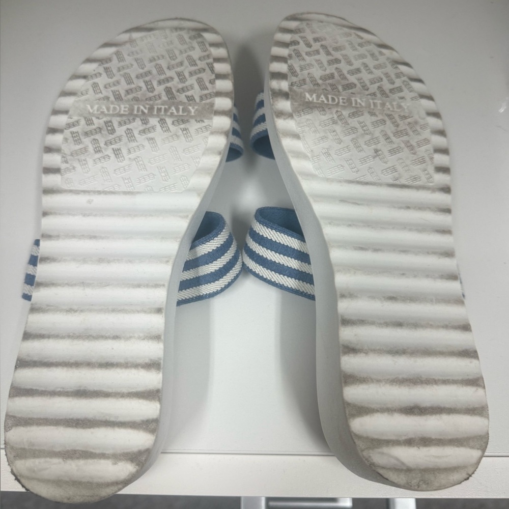 Italian Shoemakers Blue and White Striped Sandals - Picture 5 of 5